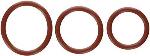 Rubber Penis Ring Set - red Pack of 3 Inside diameters: 1.25