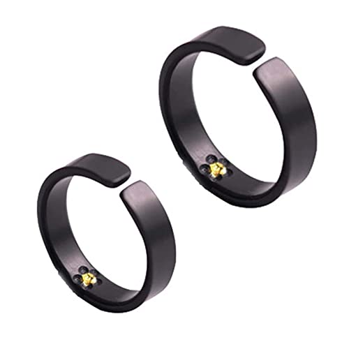 Kalivoi Citrine Slimmox Ring,1pair Anti-Edema L-ymphatic Ionic Dredging Rings,Adjustable S-limming Rings (Men+Women)