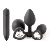 2023 Newly Plugs for Women Beginners Set, 4Pcs/Set Sex Toys for Couples Soft Medical Silicone Massager Pleasure Trainer Kit 4pcs Black