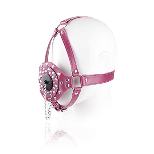 IXOUP Head Harness BDSM Sex Toys for Couples Bondage Restraint Accessories Adult O Ring Mouth Gag with PU Leather (Color : G)