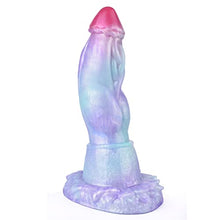 Load image into Gallery viewer, Silicone Dragon Dildo Light Red Purple Blue Mixed Color with Suction Cup Anal Plug Dildo Available in S/M/L 3 Sizes Suitable for Beginners and Advanced Womens (M)
