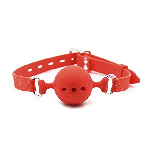 COVETHHQ Silicone Open Mouth Gag Sex Bondage BDSM Fetish Restraints Toy Ball Exotic Accessories Fetish Sex (Color : SM14-red-M)