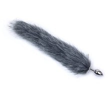 Load image into Gallery viewer, LSCZSLYH Metal Anal Plug Fox Tail Erotic Butt Plug Sex Toys for Woman and Men Sexy Butt Plug Adult Accessories (Color : Gray)
