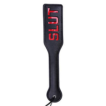 Load image into Gallery viewer, VENESUN Faux Leather Slut Spanking Paddle for Sex Play, 12.8inch Total Length Paddle for Adults, Black
