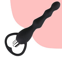 Anal Vibrator Sex Toy for Women Man Anal Beads Vibrators Gay Prostate Massage Smooth Butt Soft Silicone Plugs Dildo Vibrating Anal Plug Adult Sex Products (Black)