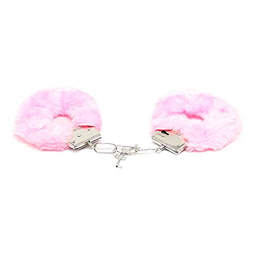 QinCo Interesting Soft Plush Toys with Key Handcuffs Toy Police Uniform Handcuffs Props Accessories Party Supplies (Pink) One Size