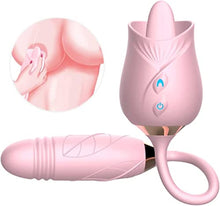 Load image into Gallery viewer, Rose Sex Toy Vibrator for Women Clitoral Stimulator Tongue Licking Thrusting G Spot Dildo Vibrator with 9 Modes, Rose Adult Sex Toys Games, Clitoris Nipple Licker for Women Man Couple Pink, 1.0 Count
