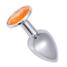 Load image into Gallery viewer, Small Anal Plug, Anal Toy Plug Beginner, Personal Sex Massager, Stainless Steel Butt Plug for Women Men Couples Lover, Orange
