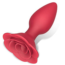 Load image into Gallery viewer, Rose Anal Plug Silicone Butt Plug for Anal Play, Anal Sex Toy Waterproof Adult Toy for Women Pleasure Red
