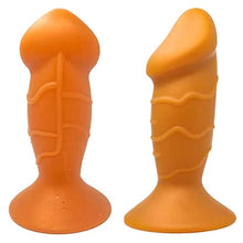 Load image into Gallery viewer, 6.1in Liquid Silicone Anal Plug, Butt Plug for Anal Expansion and Training,Fuirre Dildo Shape Anal Trainer,Anal-Vaginal Stimulation Adult Sex Toy Specially Designed for Women and Men. (Gold-Medium)
