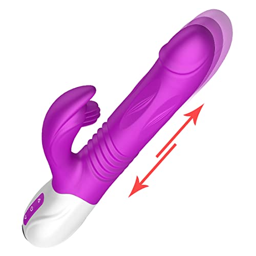 G Spot Rabbit Vibrator with Heating Function,Sex Toys for Clitoris,Waterproof Vibrator with 9 Powerful Vibrations Dual Motor Stimulator for Women or Couple Fun (Purple white9)