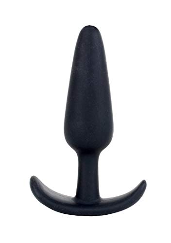 Doc Johnson Mood - Naughty 1 - Silicone Anal Plug - Large - 4.9 in. Long and 1.3 in. Wide - Tapered Base for Comfort Between The Cheeks - Large - Black