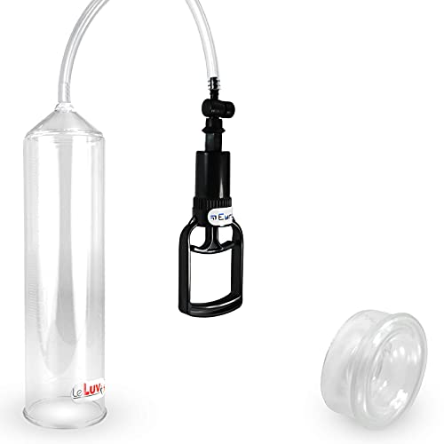 LeLuv Vacuum Pump Easyop Clear 2 Inch Diameter x 9 Inch Length Cylinder Tgrip Handle Clear Kink-Resistant Hose with 1