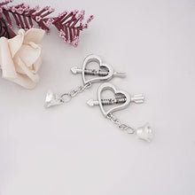 Load image into Gallery viewer, Loloda 2Pcs Non-Piercings Nipple Clamps Clips Breast Nipple Shields Rings with Internal Spike Couple Pleasure Erotic Sex Toy Silver Type D One Size
