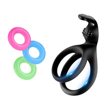 Load image into Gallery viewer, Silicone Penis Rings, Glow Cock Rings Set for Erection Enhancing, Long Lasting Stronger Men Sex Toy, Delaying Ejaculation Adult Sex Toys for Men or Couple
