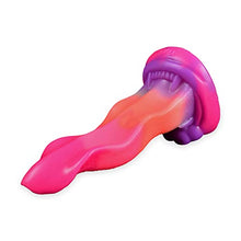 Load image into Gallery viewer, Luminous Vibrating Dildo Vibrator 7.28 Inch Realistic Tongue Vibrator Rechargeable Silicone Vibrator with Wireless Remote Control Adult Sex Toy for Women (S)
