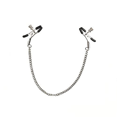Nipple Clamps Non Piercing Stainless Steel Adjustable with Chain Nipple Clips for Women Men Nipple Jewelry