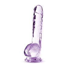 Load image into Gallery viewer, Blush 8 Inch Long Crystalline Dildo - 1.5&quot; Wide - Harness Compatible Suction Cup for Hands Free Play - Realistic Lifelike Hand Sculpted Sex Toy for Men Women Couples - Clear Amethyst
