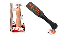 Sexy Gift Set Bundle of Massive The Finger Fister Dildo and Icon Brands Orange is The New Black, Slap Paddle, Slave