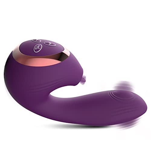 Couple Rabbit Vibrators,Pulsating Licking Vibrating 3 in1 Women Sex Toys Thrusting G spot Vibrator with 10 Vibrating & Pulsating for Clitoral Nipple Anal Stimulation