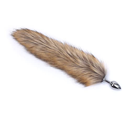 LSCZSLYH Metal Anal Plug Fox Tail Erotic Butt Plug Sex Toys for Woman and Men Sexy Butt Plug Adult Accessories (Color : Brown)