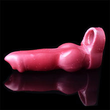 Load image into Gallery viewer, Silicone Penis Sleeve Enlarger Male Penis Extension Sleeve with Cock Ring, Realistic Dog Knot Penis Sheath Cock Extender Sleeve Adult Sex Toys (Red)
