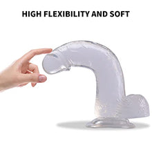 Load image into Gallery viewer, ROVOZAR 7.87 Inch Realistic Dildo, with Strong Suction Cup and Testis for Hands-Free Play, TPE Transparent Safety Material,
