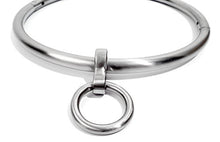 Load image into Gallery viewer, Round Slave Collar Bondage Neck Choker Brushed Stainless Steel with Single Ring and Allen Drive Key - Size: 16.75&quot; / 42.55 cm
