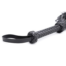 Load image into Gallery viewer, VENESUN Bondage Spanking Flogger, 25inch Faux Leather Whips for Adult BDSM Play, Black
