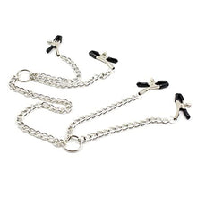 Load image into Gallery viewer, Nipple Clip Clamps with Chain, Female Sex Pleasure Devices, Nipple Clamps Sex Pleasure Women, Non-Piercing Metal Stimulator Nipple Clips Jewelry Womens Toys (Black)
