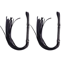 Load image into Gallery viewer, UUYYEO 2 Pcs Adult Sex Whip Role Play Accessories PU Leather BDSM Spanking Paddle Adult Games Sex Toys for Couples Play Black
