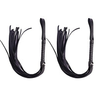 UUYYEO 2 Pcs Adult Sex Whip Role Play Accessories PU Leather BDSM Spanking Paddle Adult Games Sex Toys for Couples Play Black