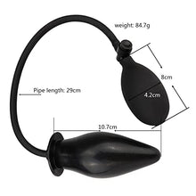 Load image into Gallery viewer, Soft Silicone Inflatable Anal Dildo Butt Plug Dilator Sex Toy for Women Men Gay Black Pump Vagina Extender (Color : Black)
