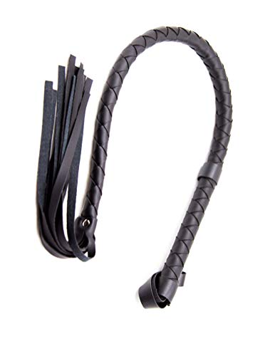 Long Leather Whip, 33'' Riding Crop, Horse Whip, Riding Whip for Horses, Leather Horse Whip, Black Whip Leather
