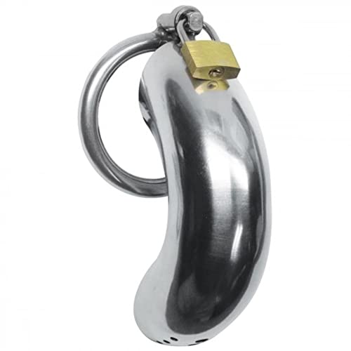 Master Series Locking Stainless Steel Chastity Cage w/ 3 Rings, Silver