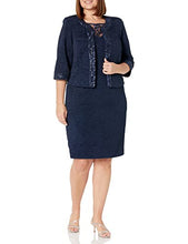 Load image into Gallery viewer, Maya Brooke Women&#39;s Plus Size Day to Evening Jacket Dress, Navy, 22w
