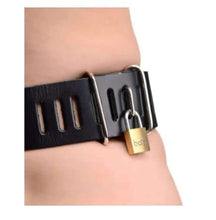 Load image into Gallery viewer, Strict Leather Female Chastity Belt Locking Device Underwear Thong Womens Chastity Panties Belt Bondage Play Thing Bondage BDSM (Small, Black)
