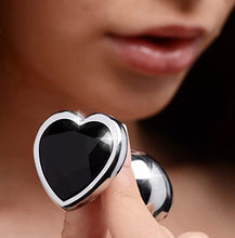 Load image into Gallery viewer, Black Heart Gem Anal Plug - Medium
