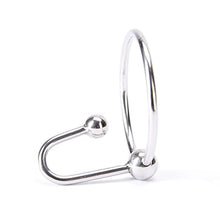 Load image into Gallery viewer, Stainless Steel Penis Cock Rings with Urethral Sounds Ball Male Erotic Penis Ring Adult Supplies (1.26 Inches)
