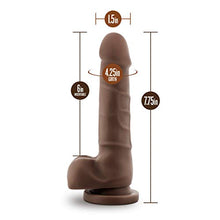 Load image into Gallery viewer, Blush Dr. Skin Basic 7-7 3/4 Inch Soft Slim Shaft Comfortable Realistic Dildo - Beginners Intermediate Suction Cup Harness Compatible Adult Toys - Sex Toy for Women Men Couples - Chocolate
