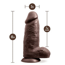 Load image into Gallery viewer, Blush Au Naturel Chub - Realistic 10 Inch Sensa Feel Dual Density Dildo - 3&quot; Thick FlexiShaft - Strap On Compatible Suction Cup for Hands Free Play - Anal, Vaginal Sex Toy for Men Women - Chocolate
