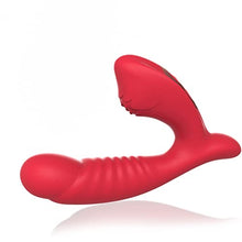 Load image into Gallery viewer, G Spot Portable Suction Toy Vibrator for Double Stimulation with Strong Hand-Free Play Licking Pleasure Adult Toy Male &amp; Female, Couples, Red
