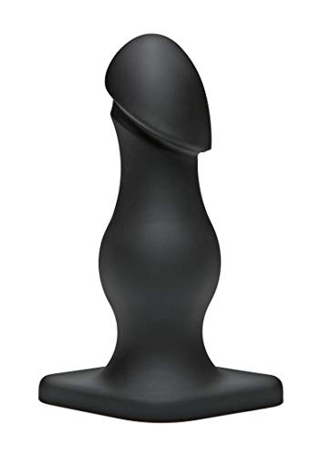 Doc Johnson Titanmen - The Rumpy - 6.5 Inch Durable Anal Plug with 6.9 Inch Girth and Phallic Tip - Flared Safety Base - Matte Finish - Butt Plug - Black