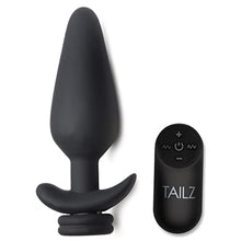 Load image into Gallery viewer, TAILZ Interchangeable 10X Vibrating X-Large Premium Silicone Anal Plug with Remote Control for Men Women &amp; Couples. Body-Safe Silicone Plug with Compatible Tails, Easy to Clean - X-Large, Black
