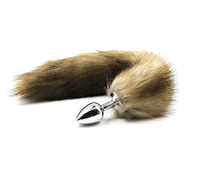 Load image into Gallery viewer, Cat Tail but Plug/Fox Tail Anal Plug Toy, with Sexy cat Ears Cosplay Party Exotic Sensational Toy Set Animal Furry Tail and Ears (Brown White
