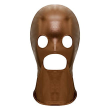 Load image into Gallery viewer, Hedmy Unisex Sexy Head Mask Shiny Hood Headgear Role Playing Game Erotic Open Mouth Hood Mask Brown C One Size

