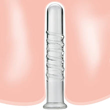 Load image into Gallery viewer, Crystal Anal Plug Masturbation Sex Toy, Transparent Thread Design Butt Plug SM Pleasure Wand Glass Massage Dildo Penis Trainer Toys with Unique Bottom Safety Design for Couples Women and Men (L)
