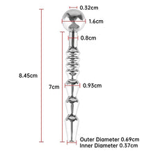 Load image into Gallery viewer, Beauty7 Ribbed Urethral Sound Beads Hollow Urethral Penis Plug Tube with Cum Thru Hole Medical Grade Stainless Steel Urinary Dilator Urethra Masturbation Rod
