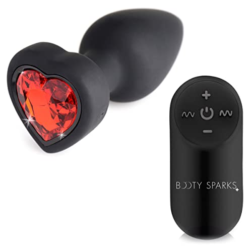 Booty Sparks 28X Vibrating Silicone Red Heart Anal Plug - Small (AG966-Small)