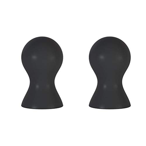 1 Pair Black Mini Sucker Silicone Vacuum Vibrating Breast Suction Cup Body Massager Flirting Toy for Women- Size S Decor for Banquet Celebration Favors